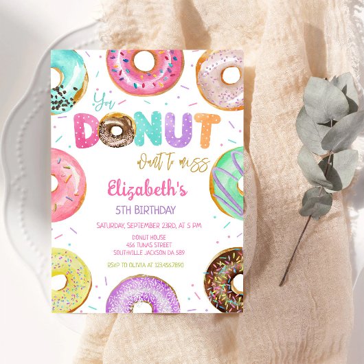 Donut verjaardagsfeest uitnodiging