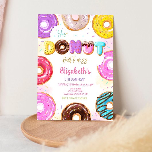 Donut verjaardagsfeest uitnodiging