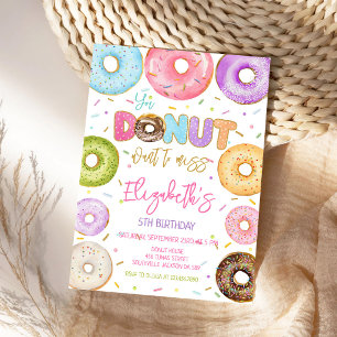 Donut verjaardagsfeest uitnodiging
