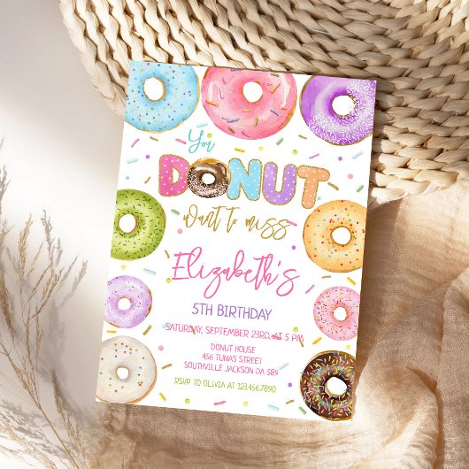 Donut verjaardagsfeest uitnodiging