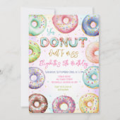 Donut verjaardagsfeest uitnodiging (Voorkant)