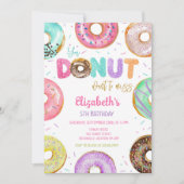 Donut verjaardagsfeest uitnodiging (Voorkant)