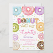 Donut verjaardagsfeest uitnodiging (Voorkant)