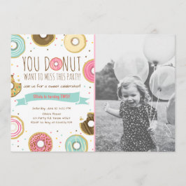 Donut Verjaardagsfeest Uitnodiging Donut wil misse