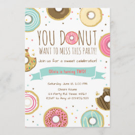 Donut Verjaardagsfeest Uitnodiging Donut wil misse