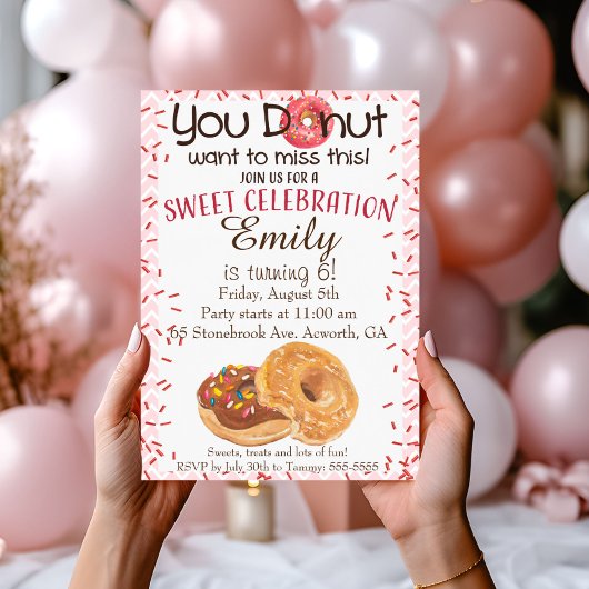 Donut Verjaardagsfeest Uitnodiging Donut Wil Niet 