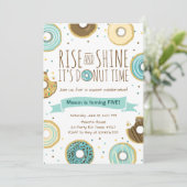Donut Verjaardagsfeest Uitnodiging Rise and Shine (Staand voorkant)