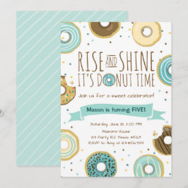Donut Verjaardagsfeest Uitnodiging Rise and Shine