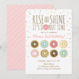 Donut Verjaardagsfeest Uitnodiging Rise and Shine