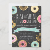 Donut Verjaardagsfeest Uitnodiging Rise and Shine (Voorkant)