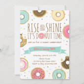Donut Verjaardagsfeest Uitnodiging Rise and Shine (Voorkant)