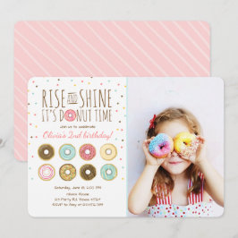 Donut Verjaardagsfeest Uitnodiging Rise and Shine