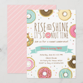 Donut Verjaardagsfeest Uitnodiging Rise and Shine