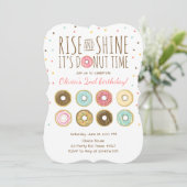 Donut Verjaardagsfeest Uitnodiging Rise and Shine (Staand voorkant)