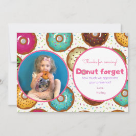 Donut Verjaardagsfeestfoto Dank u kaart