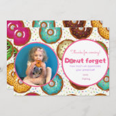 Donut Verjaardagsfeestfoto Dank u kaart (Voorkant / Achterkant)