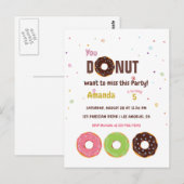 Donut Verjaardagsfeestje Briefkaart (Voorkant / Achterkant)