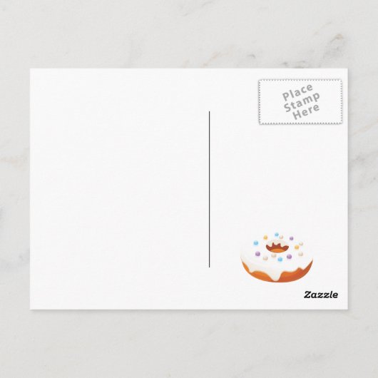 Donut Verjaardagsfeestje Briefkaart (Achterkant)