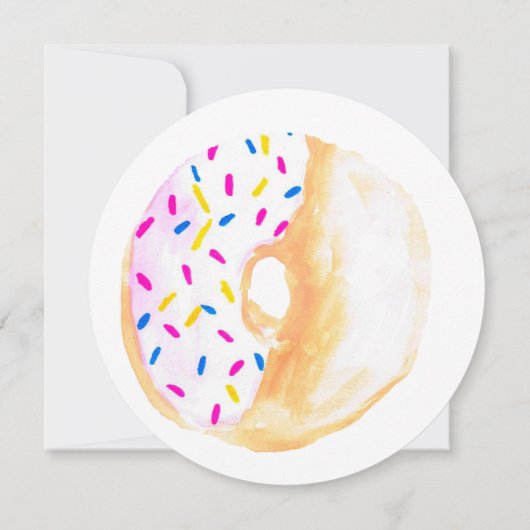 Donut verjaardagsfeestje kind feestcirkel uitnodig kaart (Achterkant)