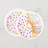 Donut verjaardagsfeestje kind feestcirkel uitnodig kaart (Voorkant / Achterkant)