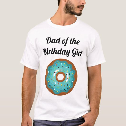 Donut Verjaardagsfeestje Pap T-shirt (Voorkant)