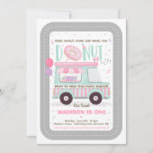 Donut verjaardagsfeestje rijden door verjaardagspa kaart (Voorkant)