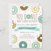 Donut Verjaardagsfeestuitnodiging Donut wil missen Kaart (Voorkant)
