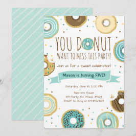 Donut Verjaardagsfeestuitnodiging Donut wil missen Kaart