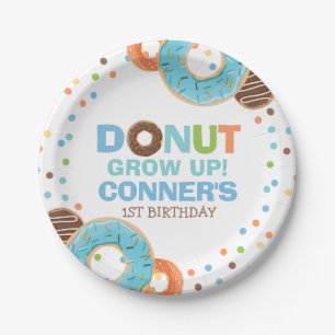 Donut Verjaardagspartij Papier Bord 7" Donut Grow