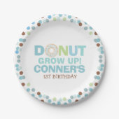 Donut Verjaardagspartij Papier Bord 7" Donut Grow  (Voorkant)