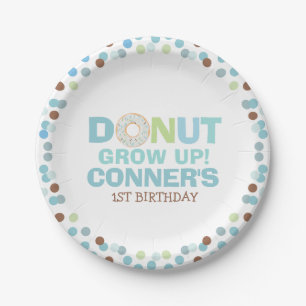 Donut Verjaardagspartij Papier Bord 7" Donut Grow 