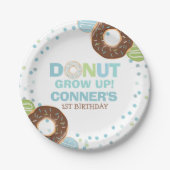 Donut Verjaardagspartij Papier Bord 7" Donut Grow  (Voorkant)