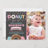 Donut verjaardagsuitnodiging Donut word niet groot Kaart (Voorkant)