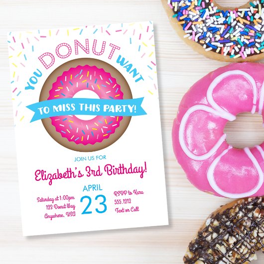 Donut Verjaardagsuitnodiging Kaart