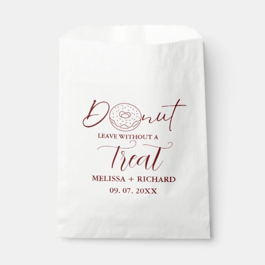Donut verlaten zonder een traktatie bruiloft donut bedankzakje (Voorkant)