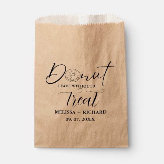 Donut verlaten zonder een traktatie bruiloft donut bedankzakje (Voorkant)