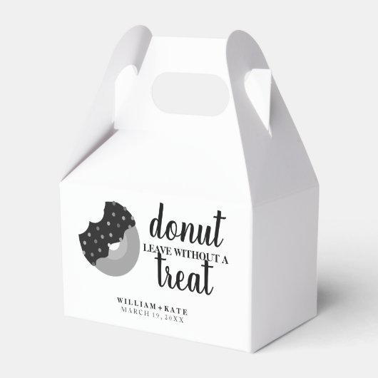 Donut verlaten zonder een traktatie bruiloft trakt bedankdoosjes (Achterkant)