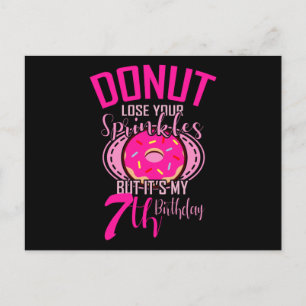 DONUT VERLIES JE SPRINKELS 7 7e Verjaardag Meisje Briefkaart