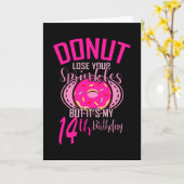 DONUT VERLIES UW SPRINKLES 14 14e verjaardag meisj Kaart (Gele Bloem)