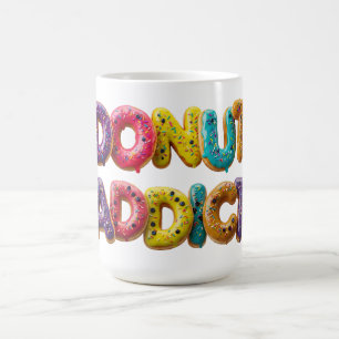 Donut Verslaafde Kleurrijke Donut Met Strooisel Li Koffiemok