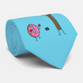 Donut versus Churro dessert frituurde deegsuiker v Stropdas (Opgerold)