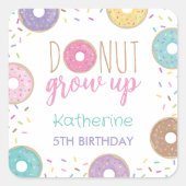 DONUT VOLWASSEN VIERKANTE STICKER (Voorkant)