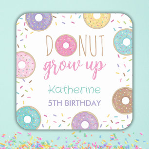 DONUT VOLWASSEN VIERKANTE STICKER