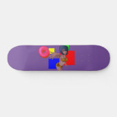 Donut + Vrouw pop abstract Persoonlijk Skateboard (Horizontaal)