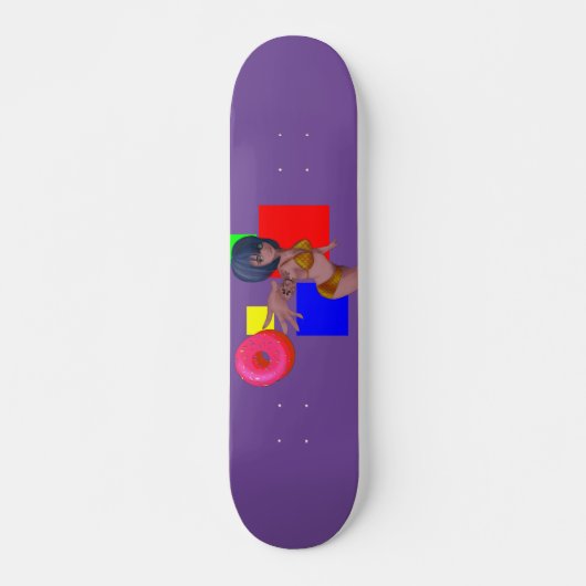 Donut + Vrouw pop abstract Persoonlijk Skateboard (Voorkant)