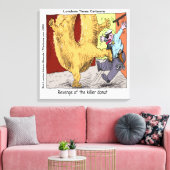 Donut Vs Police Funny Cartoon Canvas Print (Insitu (Woonkamer))