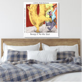 Donut Vs Police Funny Cartoon Canvas Print (Insitu (Slaapkamer))