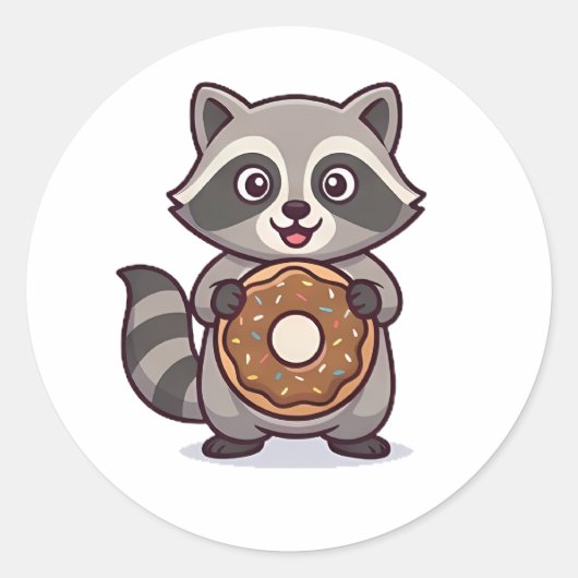 Donut Wasbeer Ronde Sticker (Voorkant)