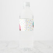 Donut Water Fles Label voor Meisje Verjaardagsfees Waterfles Etiket (Achterkant)