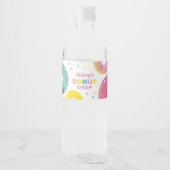 Donut Water Fles Label voor Meisje Verjaardagsfees Waterfles Etiket (Voorkant)
